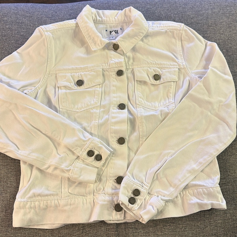 Paige white denim jacket